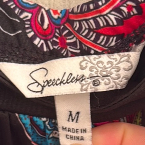 Speechless Black and Pink Paisley Silky Dress - Picture 4 of 6